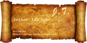 Jetter Tünde névjegykártya