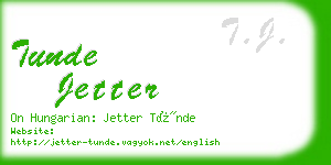 tunde jetter business card
